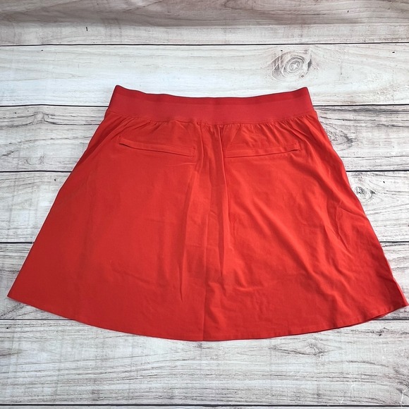 Athleta Women's Brooklyn Skort Size 8 Orange Pockets Golf Tennis Pickleball - Picture 3 of 7